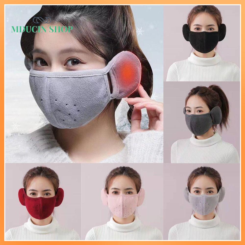 MDUCIN SHOP Mùa đông Windproof Thoáng khí  Nạ ấm Lạnh-proof Earmuffs Tai Ấm Hơn Lông cừu Che Miệng