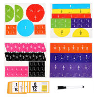 1 Set Fraction Learning Cards Percentage Decimal Fraction Tiles Circles Math Manipulatives Elementary Students Teaching Aid Educational Fraction Puzzle