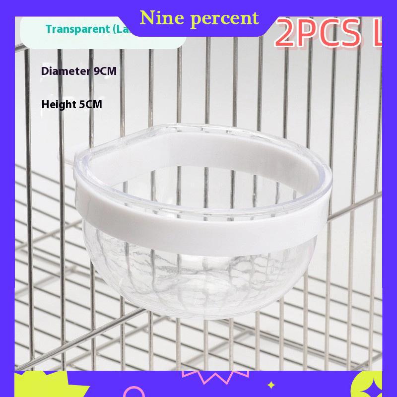 Nine percent Bird Feeding Bowl Detachable Transparent Bowl Plastic Food Cup For Cage Convenient Hanging Seed Water Feeder For Parrots - 8