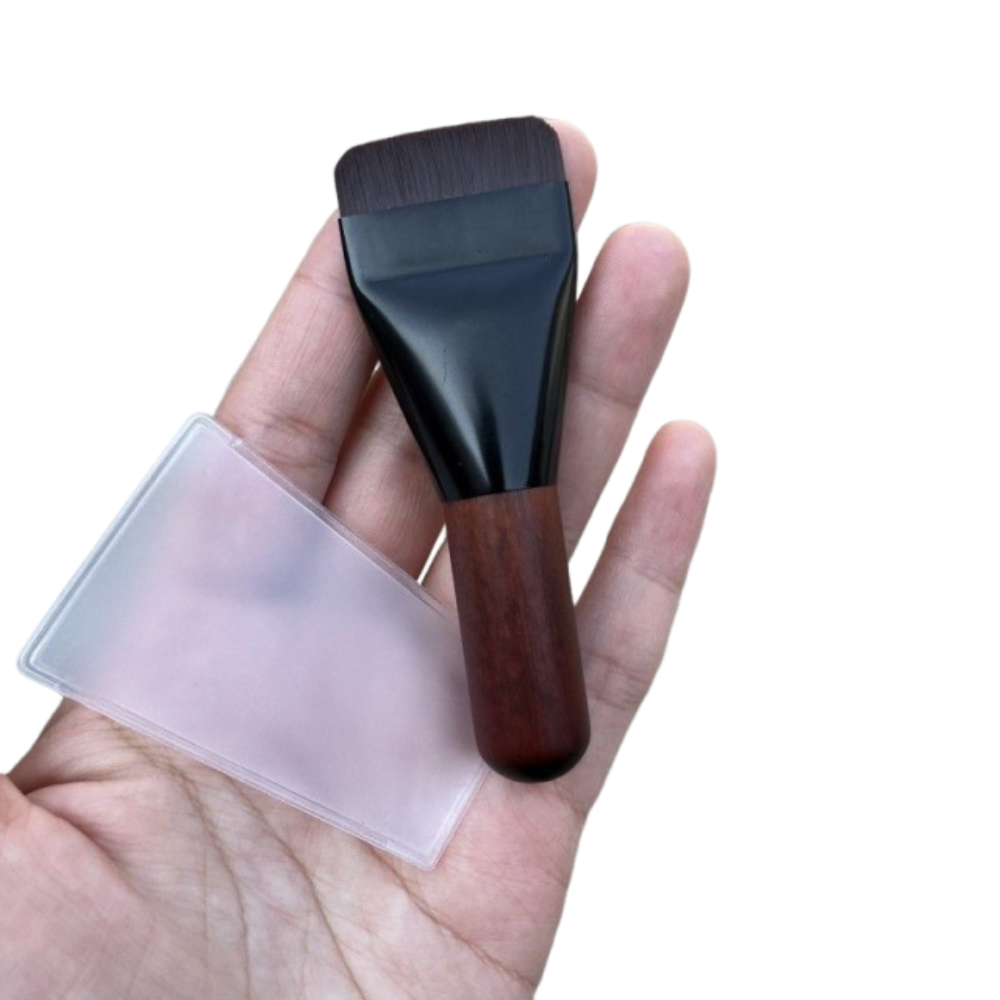 EUYRT Sáng tạo Cọ đánh kem nền mini Siêu mỏng Lông bàn chải mềm Cọ tán kem nền đầu dẹt Dễ sử dụng có vỏ bảo vệ Cọ tạo khối khuôn  Trang điểm chuyên nghiệp - 2