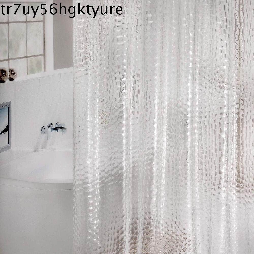 TR7UY56HGKTYURE Mờ Rèm Tắm Họa tiết đá cuội Eva Rèm tắm nhựa trong suốt Dày Không thấm nước Phòng tắm