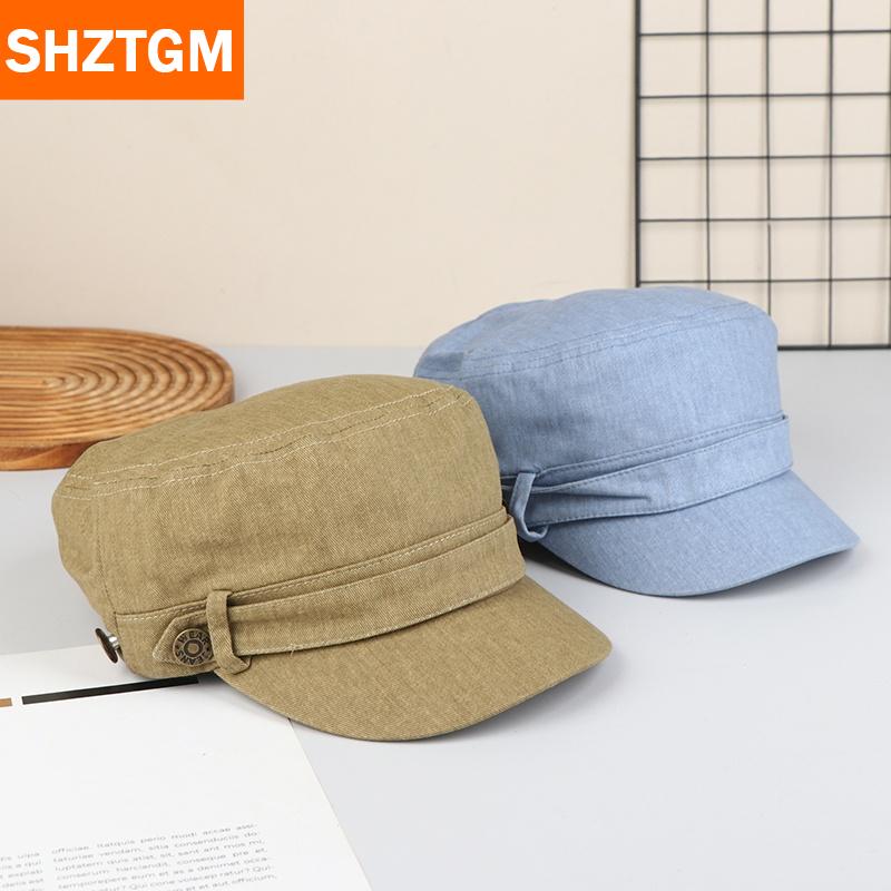 [COD] SHZTGM หมวกทรงแบนแบบวินเทจหมวกชาวประมงกลางแจ้งปรับได้หมวกกันแดดสีทึบสำหรับผู้หญิงผู้ชาย ราคา 169 บาท*ส่งฟรี