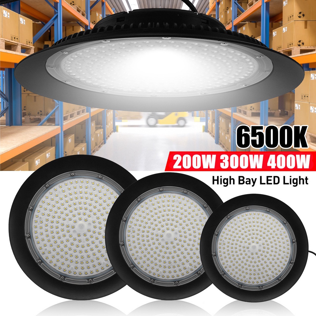 [In stock]200W 300W 500W LED High Bay Light High Brightness Industrial Lighting 6500K Workshop Warehouse Garage LED UFO Lamp AC220V