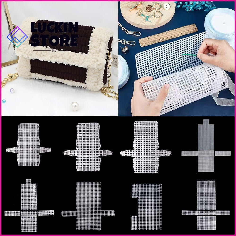 TREND 57SHOP Trắng Vải lưới nhựa dệt Nhựa Làm thủ công Túi đan móc hình đĩa Tự làm Thủ công Móc lưới làm túi Phụ kiện túi xách