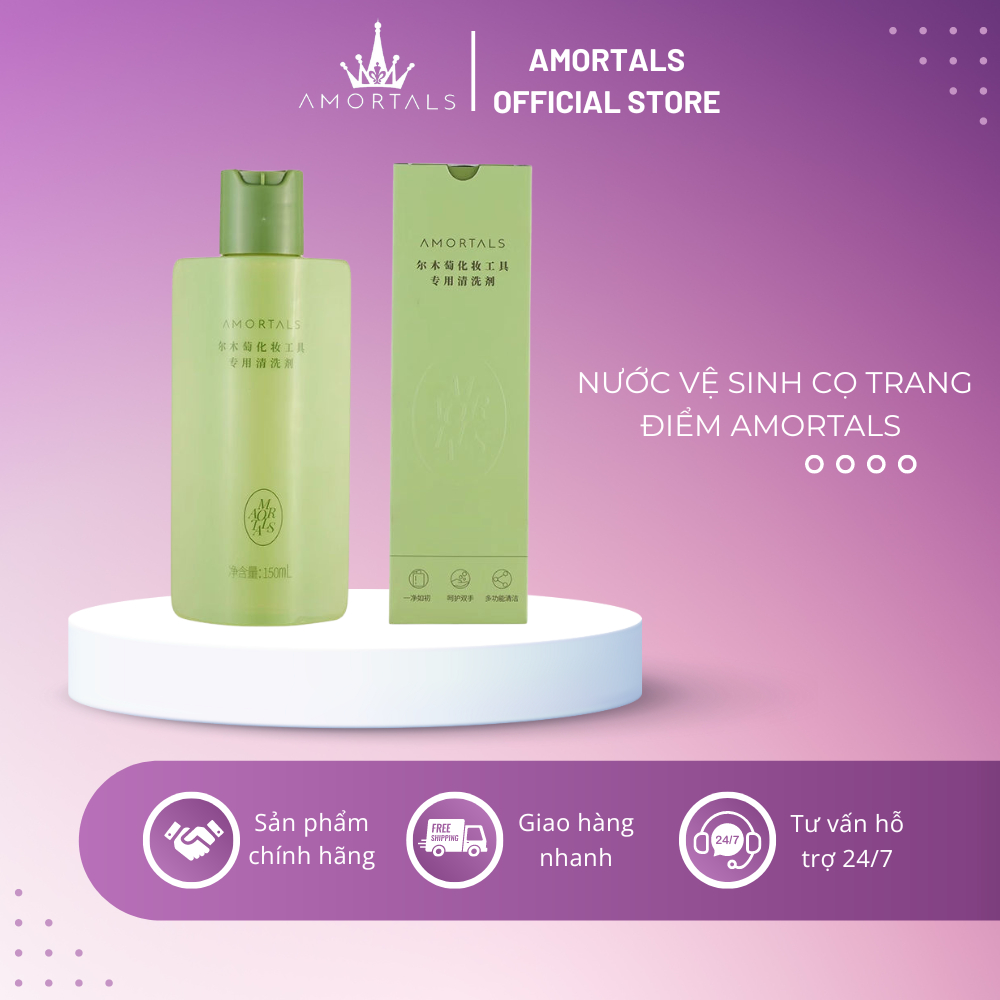 Nước rửa và vệ sinh bông mút và cọ trang điểm amortals đặc biệt giúp làm sạch dụng cụ trang điểm nhanh chóng