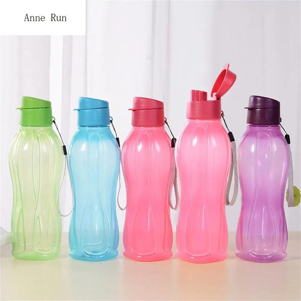 Anne 800/1100ml chai nước nhựa dung tích lớn màu trơn Bình uống nước thể thao xách tay leakproof Bình nước du lịch