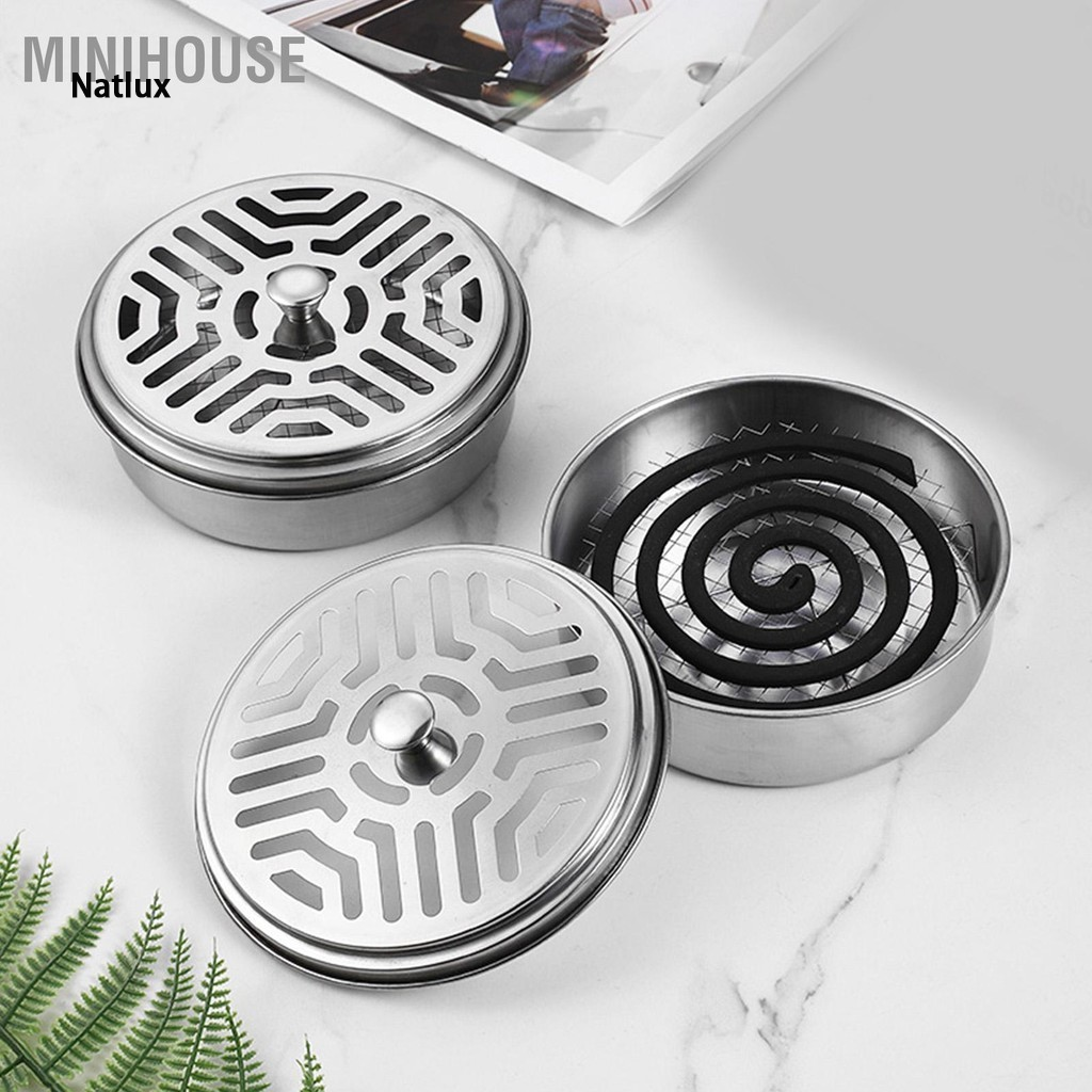 Mini House Portable Fly Coil Bracket Round Fireproof perfume Box Thick Stainless Steel Home Outdoor - ยี่ห้อ YIWEILIAN ราคา 31 บาท*ส่งฟรี