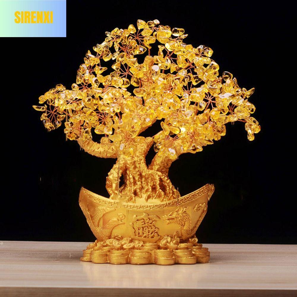 SIRENXI สร้างสรรค์และสร้างสรรค์ ลักษณะทอง ใบไม้คริสตัล ตู้เก็บไวน์ โชคลาภที่ดี ฮวงจุ้ยจีน ห้องนั่งเล่นในห้องนั่งเล่น งานฝีมืองานประดิษฐ์ ของตกแต่งบ้าน ของตกแต่ง เครื่องประดับต้นไม้เงิน เครื่องประดับเดสก์ท็อป ต้นไม้แห่งโชคลาภ ราคา 909 บาท*ส่งฟรี