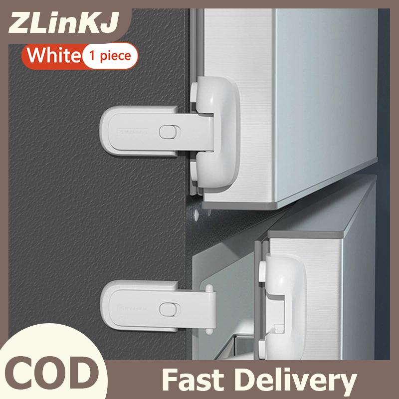 ZLinKJ 1Pcs Safe Fridge Lock Child Proof Refrigerator Freezer Door Lock Protect Refrigerators With S
