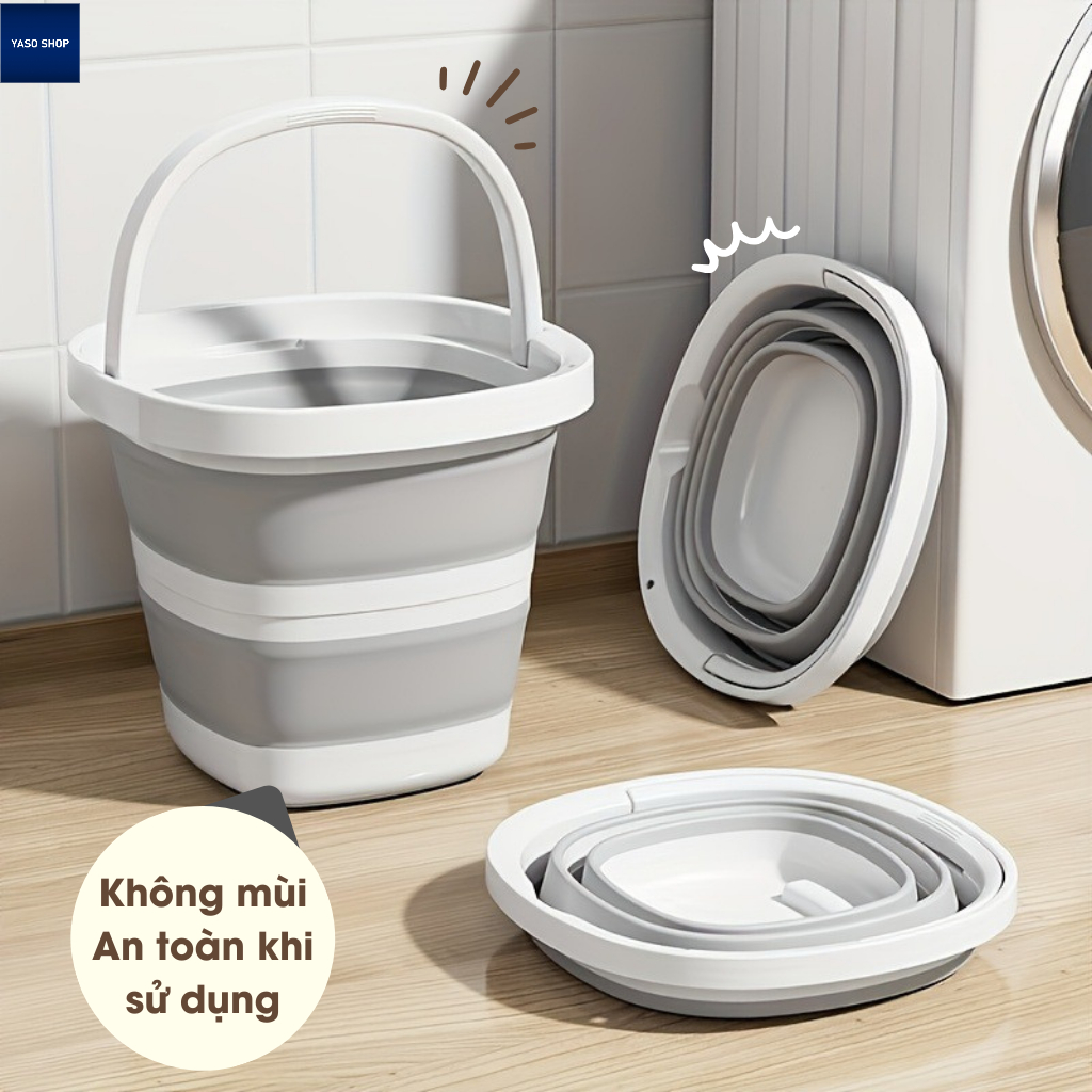 Xô gấp gọn, xô gấp gọn, xô câu cá ngoài trời lưu trữ di động, xô dày xô giặt ký túc xá