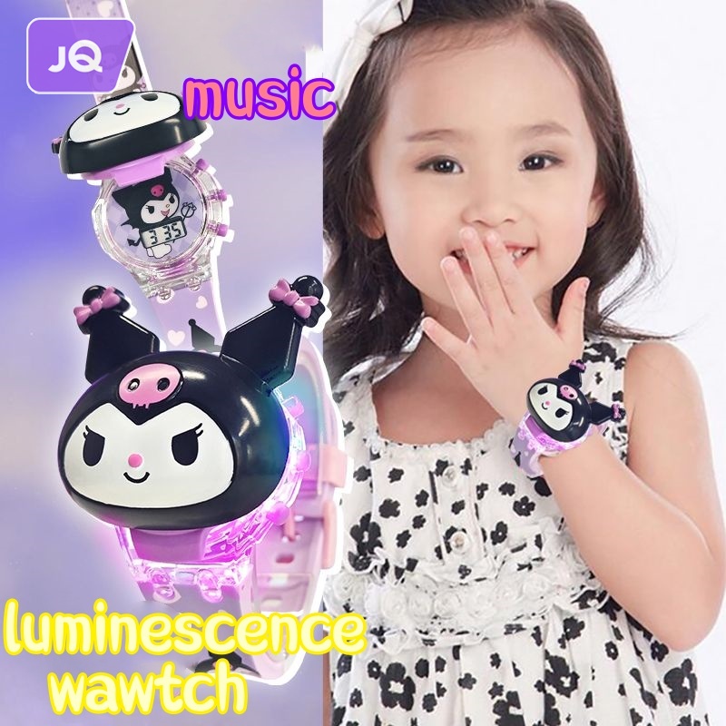 Đồng hồ trẻ em Joyncleon Sanrio Đồng hồ âm nhạc dạ quang dễ thương, Đồng hồ trẻ em điện tử hoạt hình sáng