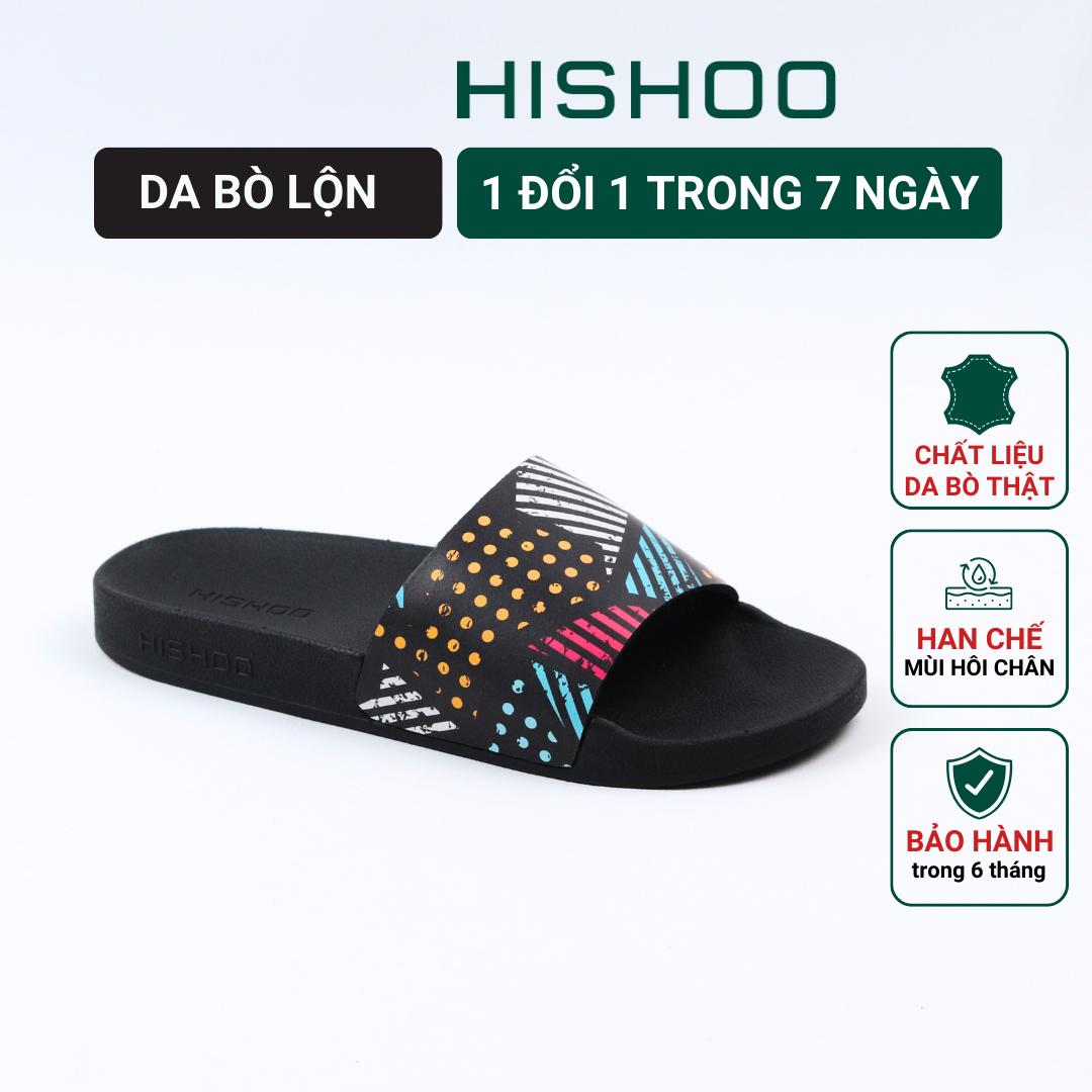 Dép quai ngang slipper Neon cao cấp nam, nữ HISHOO siêu nhẹ da Bò thời trang 36-45 U113