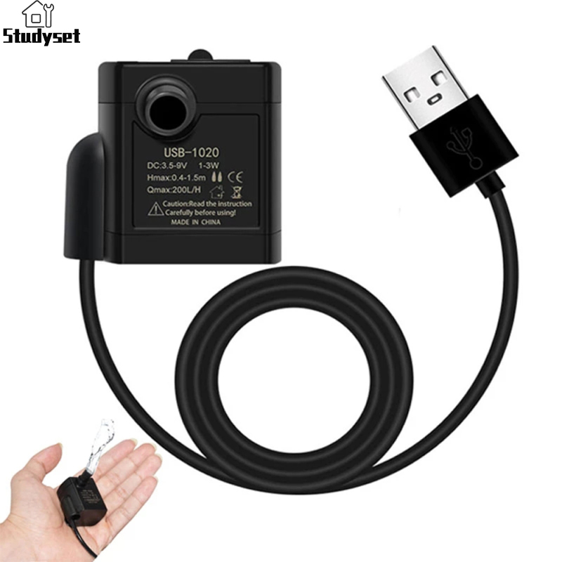 Studyset IN stock 5v Dc Usb Pet Water Dispenser Mini Pump Low Noise Brushless Motor Pump Aquarium Accessories ราคา 93 บาท*ส่งฟรี