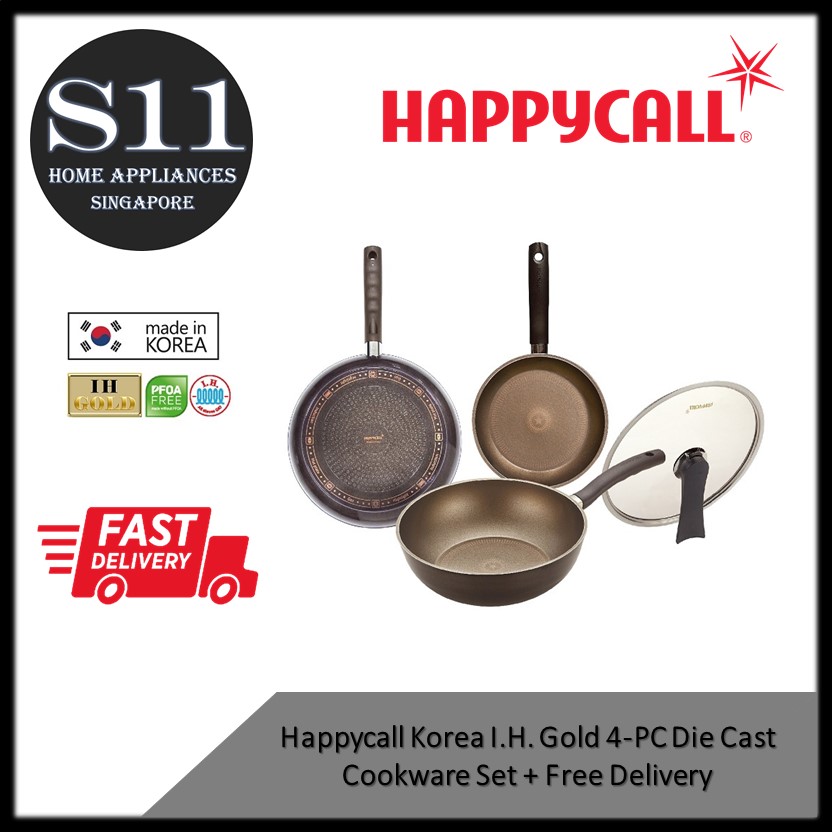 Happycall Korea I.H. Gold 4PC Die Cast Cookware Set + Free Delivery