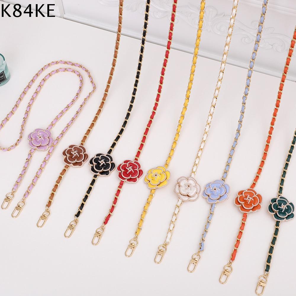 K84KE Hoa trà Dây đeo điện thoại đeo chéo Chéo Chống mất Treo Ốp lưng điện thoại Dây xích túi Kim loại Dây đeo cổ điện thoại Phụ kiện điện thoại