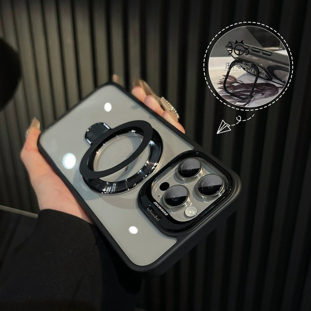 ốp lưng Original titanium color thích hợp Đi cùng Giá Đỡ cho iPhone 16 15 14 13 12 Pro max