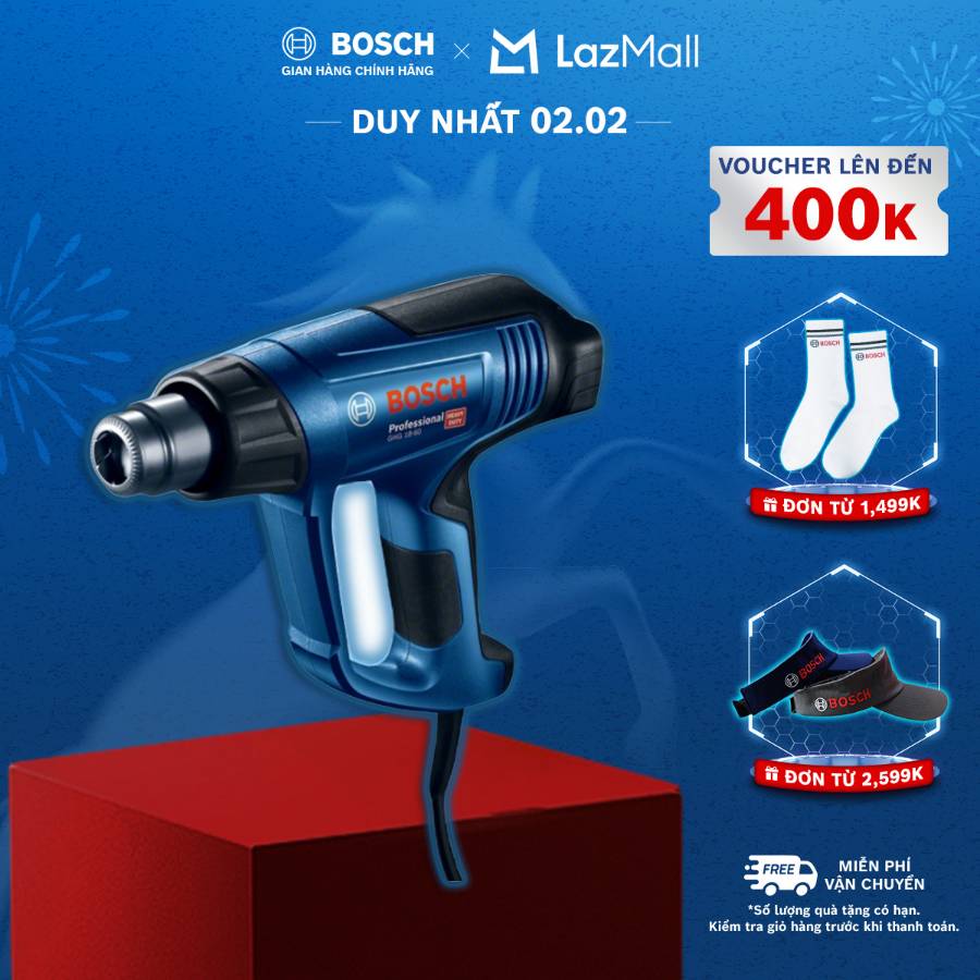 Máy thổi hơi nóng Bosch GHG 18-60 - 1800W, 3 cấp độ nhiệt, 50-600°C, kích thước nhỏ gọn