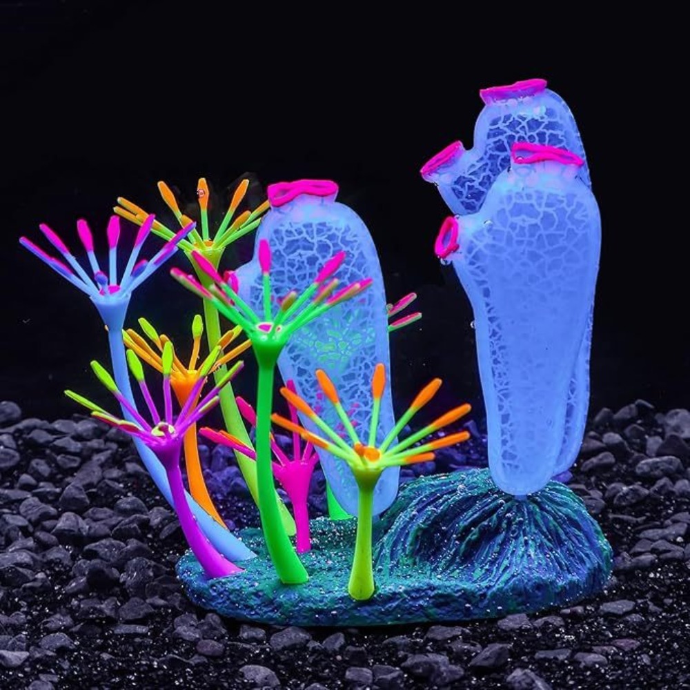 SQUAD Silicone Đồ trang trí san hô ngón tay cái Đầy màu sắc Mô phỏng Cây san hô Thực tế Cây giả Cảnh quan thủy sinh Bể cá - 4