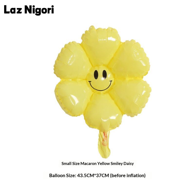 Laz Nigori Cute Smile Flower Balloon for Party Decor, Photo Props, and Street Vending - Handheld Cherry Blossom Design ราคา 18 บาท*ส่งฟรี