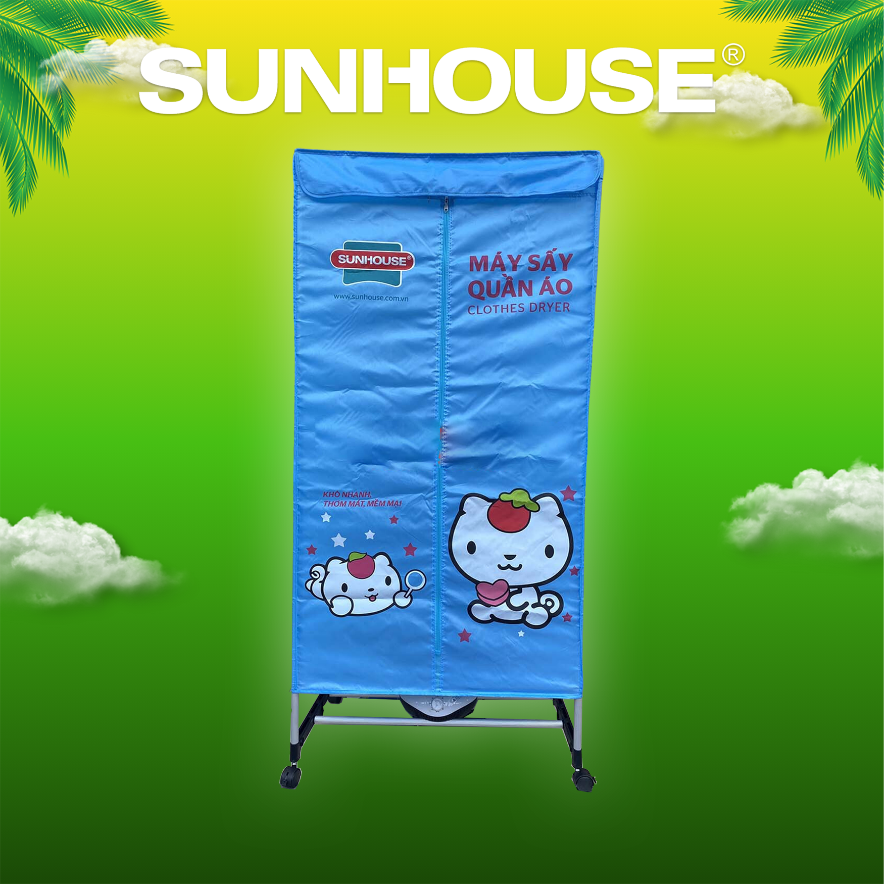 Máy sấy quần áo sunhouse shd2702 - bảo hành chính hãng 12 tháng