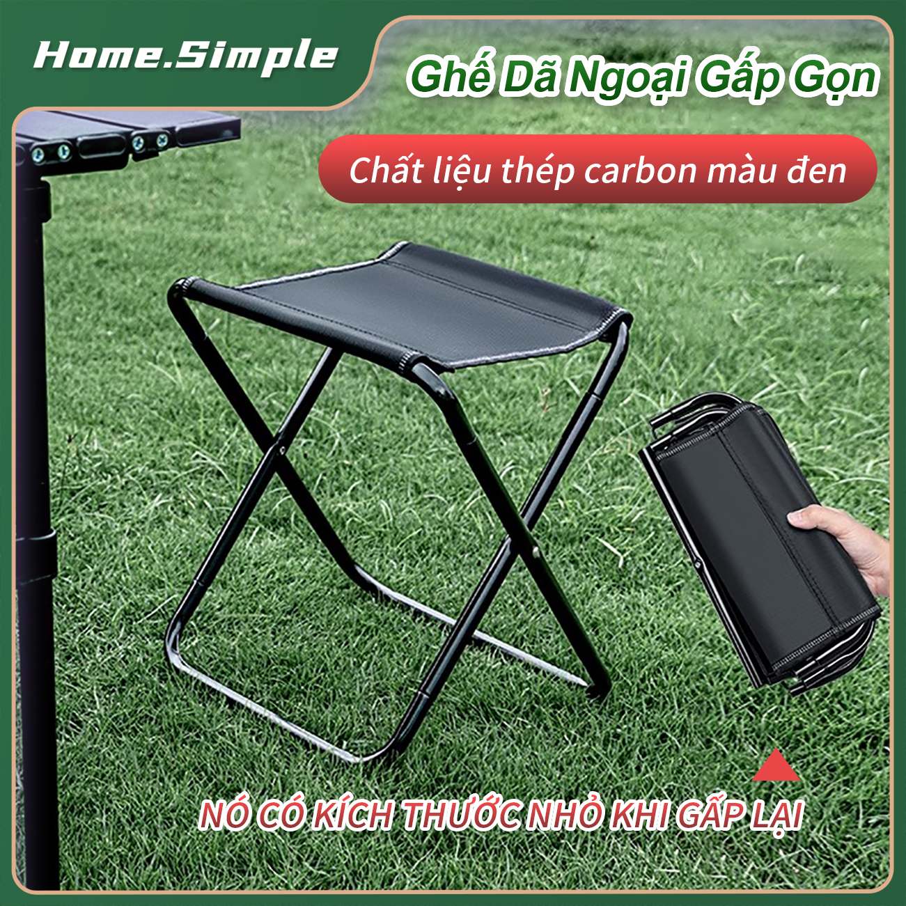 Ghế gấp gọn mini ghế gấp gọn dã ngoại ghế camping gấp gọn Phù Hợp Du Lịch Dã Ngoại Cắm Trại Câu Cá Đợi Chờ Tàu Xe