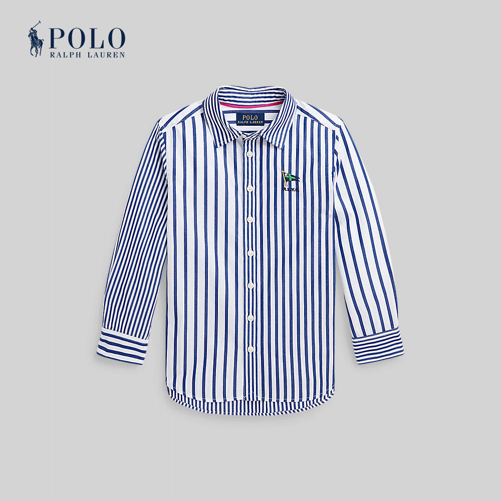 Polo Ralph Lauren Kids Girls Shirt-Striped Cotton Poplin Fun Shirt CWPOWOVR6820089 400 Blue ราคา 6,900 บาท*ส่งฟรี