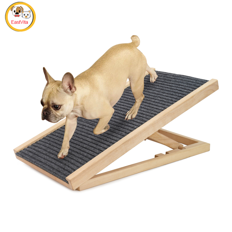 Pet Dog Ramp Ladder Natural Pine Wooden Lightweight Folding Anti-skid Adjustable 2 Height Climbing Ladder ราคา 1,475 บาท*ส่งฟรี