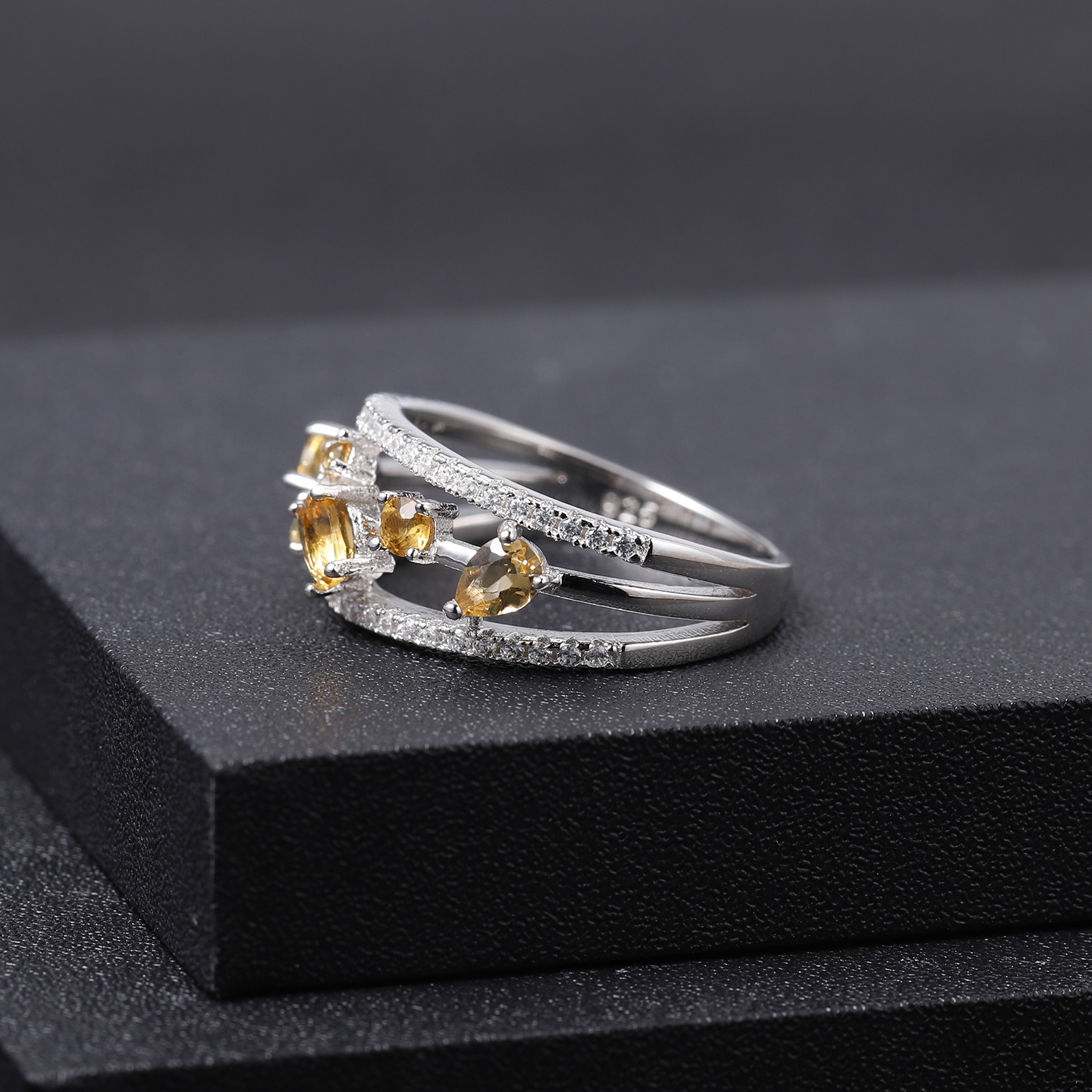 GEM'S BALLET 0.54Ct Natural Citrine Gemstone Ring Real 925 Sterling Silver Fancy Classic Birthstone Rings For Women Fine Jewelry ราคา 1,301 บาท*ส่งฟรี