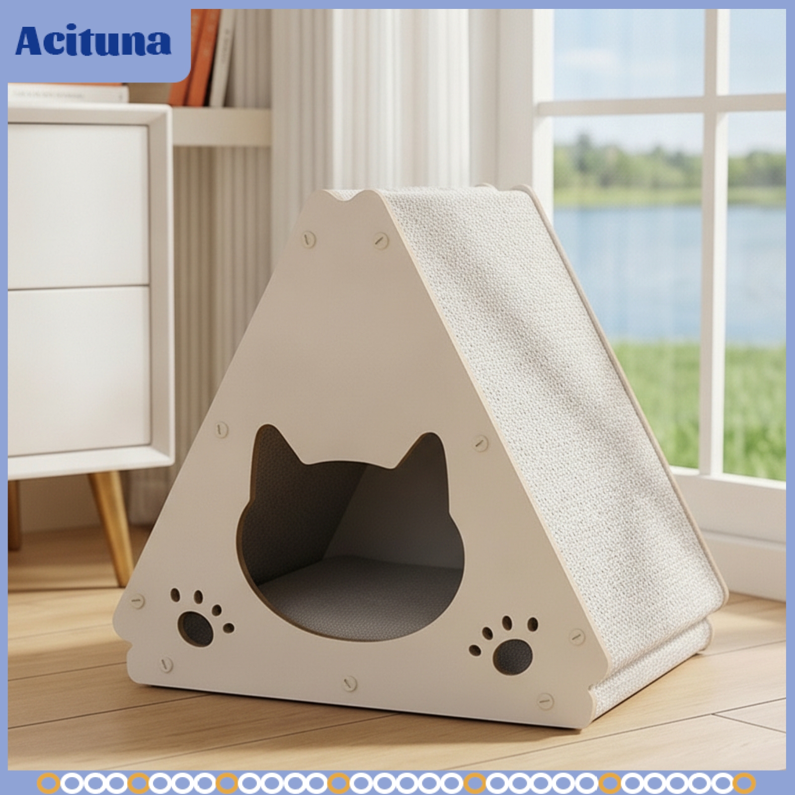 Acituna 2-in-1 Triangular Cat Scratcher Lightweight Cat Scratcher with Hideaway Natural Pet Furniture for Kittens, Corner ราคา 8,386 บาท*ส่งฟรี