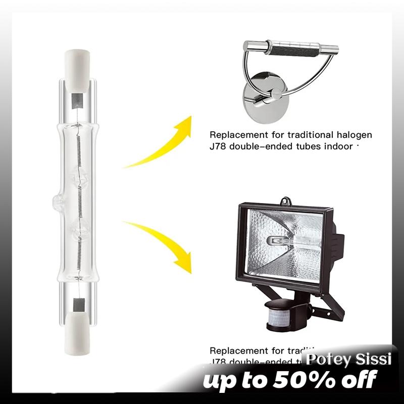 Potey Đèn 70-1000W đôi đã kết thúc tuyến tính R7S Halogen ánh sáng bóng đèn AC220-240V trang trí hộ gia đình R7S Halogen bóng đèn