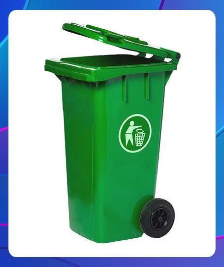 Thùng rác nhựa công cộng 120L, Thùng rác nhựa công nghiệp 120L, Thùng rác nhựa HDPE 120L có bánh xe