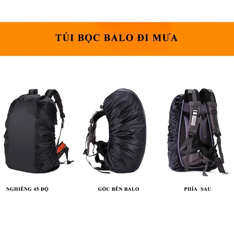 Túi trùm balo đi mưa chống mưa chống thấm nước - áo trùm đi mưa cho balo chống nước