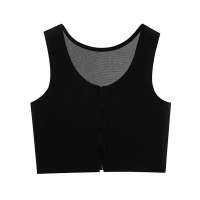 YOHOOLYO Womens Training Sports Underwear Shockproof Sports Bra with Pad Workout Running Bra Fitness Yoga Bandage Chest Binder Tomboy Vest Top Breathable Elastic Tomboy Tank Top Front Zipper Janest Tomboy Cosplay Short Breathable Chest Binder Sport Bra