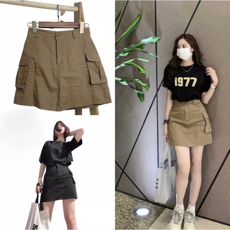 Chân váy kaki túi hộp đủ bảng màu phong cách hàn quốc siêu hot
