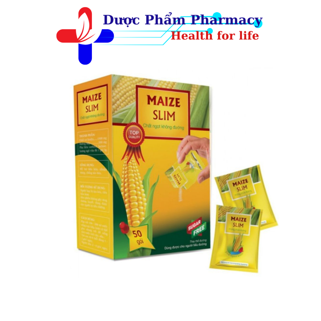 Đường ăn kiêng Maize Slim chiết xuất từ chất xơ và đường bắp - Hộp 50 gói