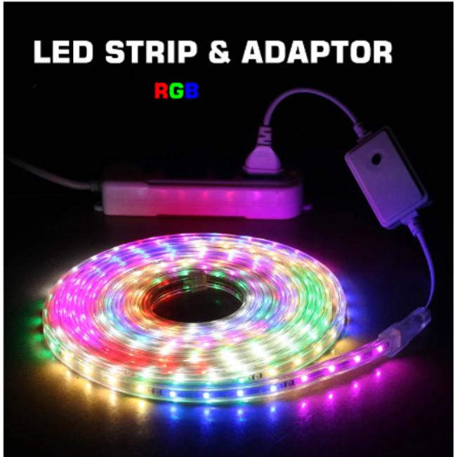 Lampu LED STRIP SELANG 2835 10METER/220V OUTDOOR RGB/LED STRIP WARNA-WARNI