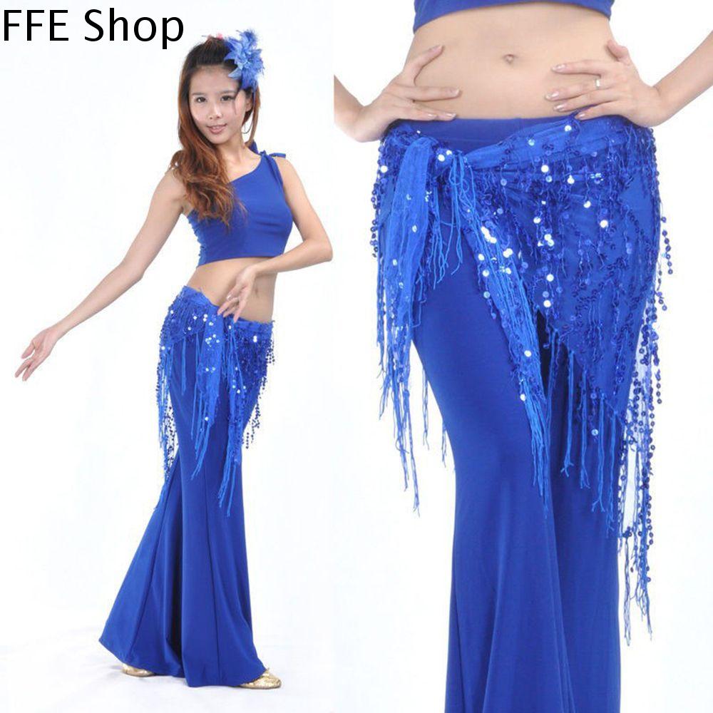 UREAN Phong cách mới Múa bụng Trang phục múa bụng Đai múa bụng Tua Khăn quàng cổ Sequins