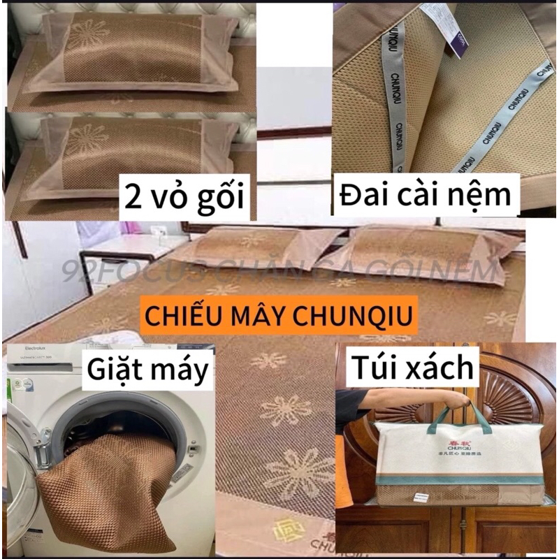 Chiếu mây điều hòa chunqiu kèm túi và 2 vỏ gối