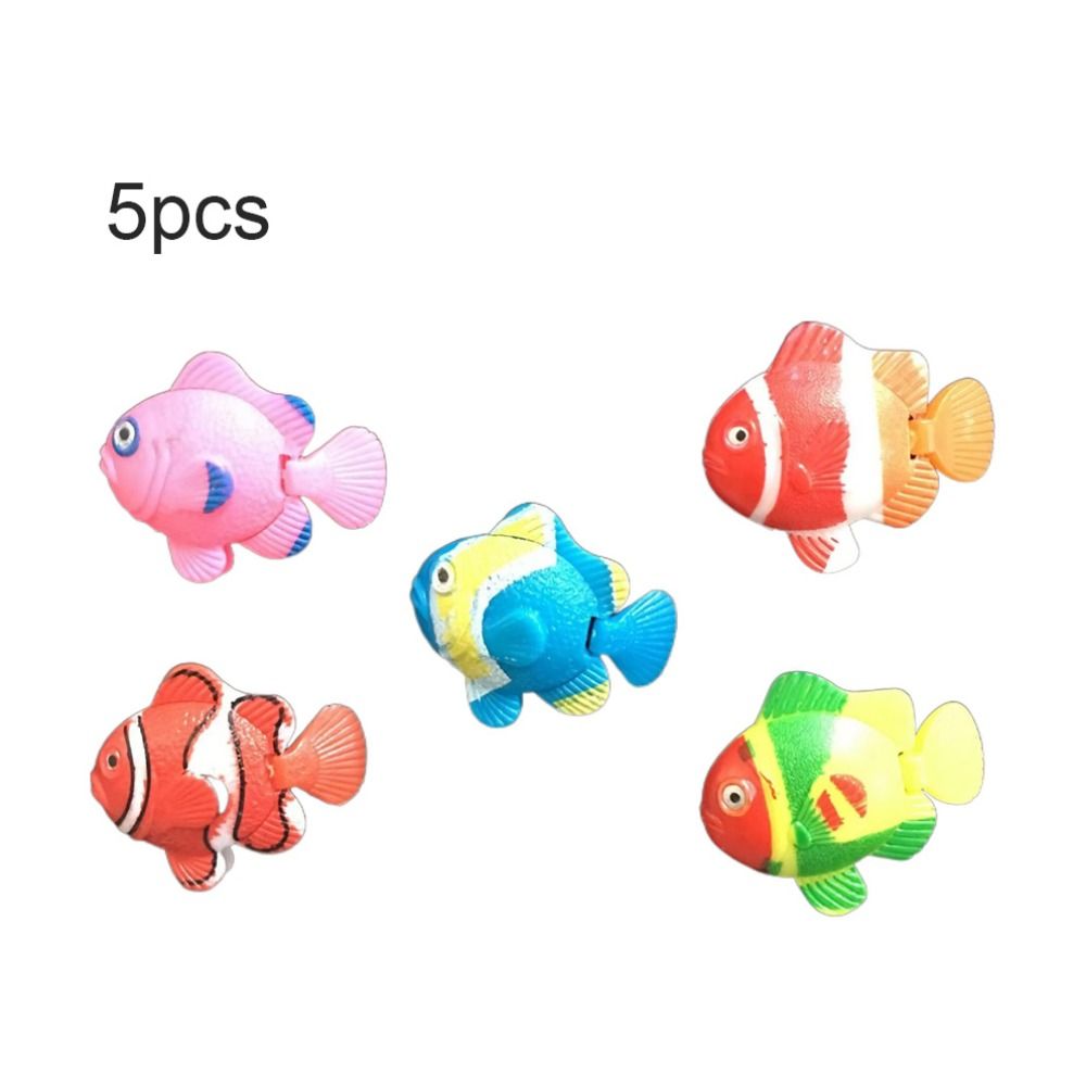 ZHOUMOI 5pcs Decorative Artificial Clownfish Plastic Simulation Floating Fishes Simulation Goldfish Random Color Simulation Ocean Tropical Fish Aquarium - 2