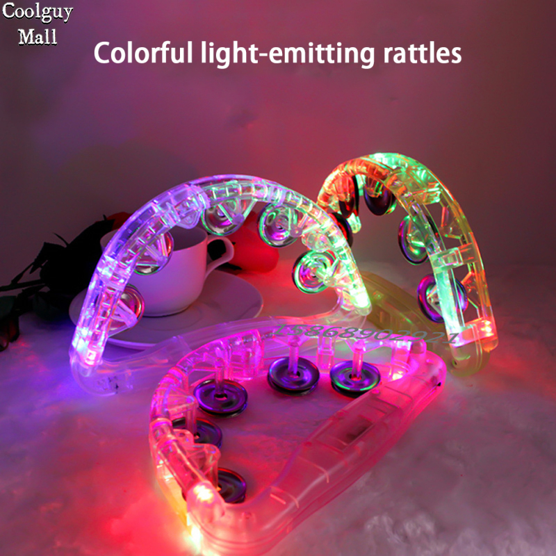 Luminous Rattle Flashing Tambourine Musical Instrument Light Up Sensory