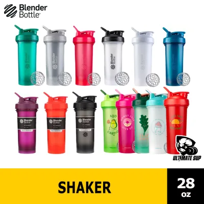 Blender Bottle, Shaker, Protein Shaker, Water Bottle Classic with Loop Version 2, Tumbler Various Colors, 28oz - Ultimate Sup