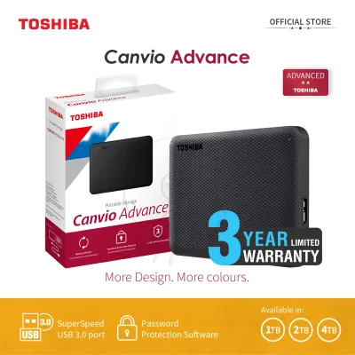 Toshiba Canvio® Advanced V10 Portable Hard Drive (Black) 1 / 2 / 4TB 3 Years Local Warranty