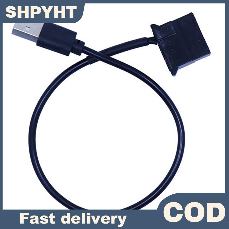 SHPYHT USB to Molex 4 Pin PC Computer Cooling Fan 1 Feet Connector Cable Adapter Cord ราคา 16 บาท*ส่งฟรี