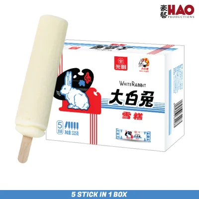 White Rabbit Ice Cream 1 box (5 sticks) Fresh Milk Ice Cream: White Rabbit Milk Candy Flavor!~