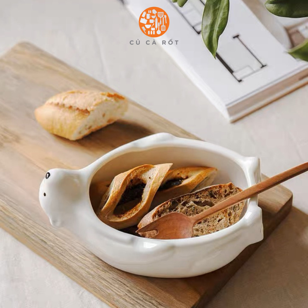 Tô gấu dễ thương, chén đĩa, bát đĩa, bộ bát đĩa dễ thương, chén dĩa dễ thương, tô sứ, đĩa, đĩa sứ dùng được lò nướng, lò vi sóng