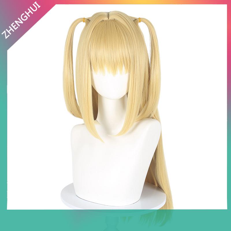 ZHENGHUI Death Note Misamisa Cosplay Tóc Giả Dài Vàng Vàng Phụ Nữ Misa Amane Anime Cosplay Tóc Giả T