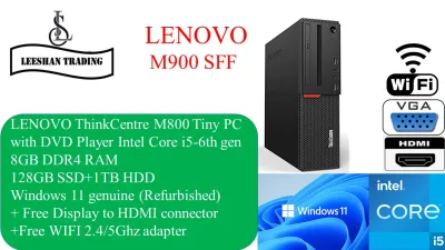 LENOVO ThinkCentre M900 SFF Desktop Intel Core i5-6th gen windows 11 genuine (Refurbished)