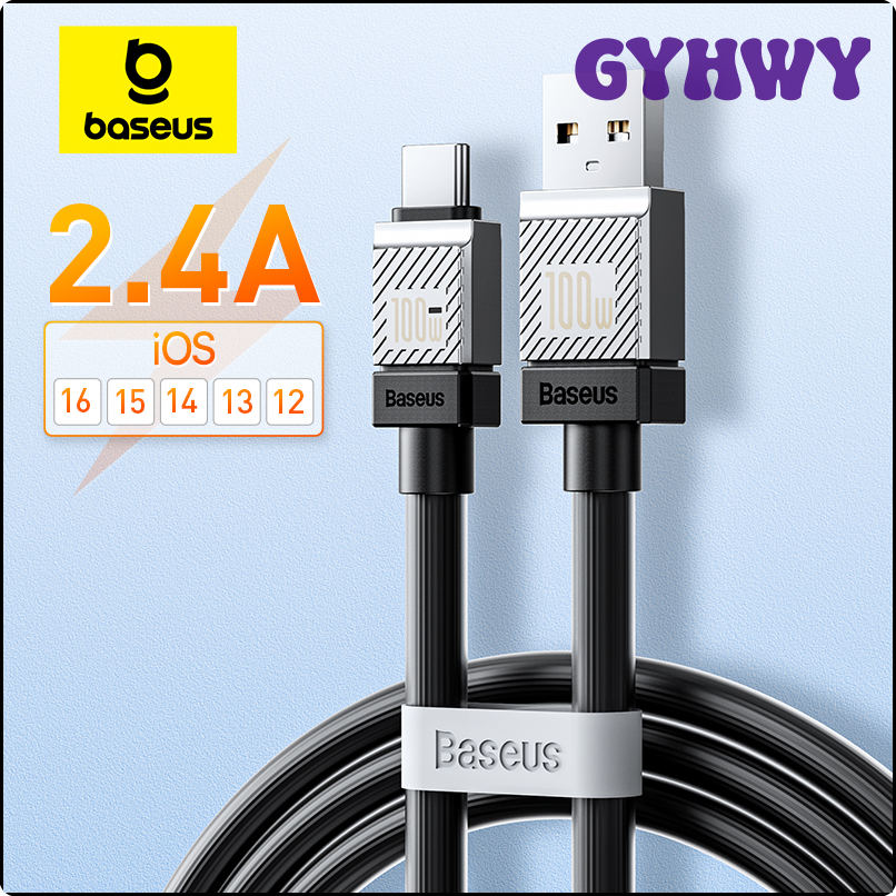 Gyhwy Baseus 2.4A USB cáp cho iPhone 14 13 12 11 Pro Max Mini Dây sạc nhanh Cho iPhone iPad 8 7 cáp sạc, truyền dữ liệu Dây Trjrw