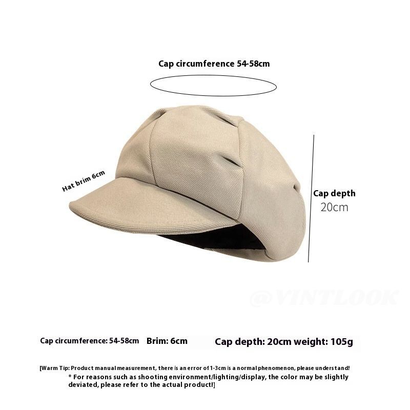 VINTLOOK Woolen Clouds Beret All-Matching Octagonal Hat Casual Fashion Painter Cap Women ราคา 124 บาท*ส่งฟรี