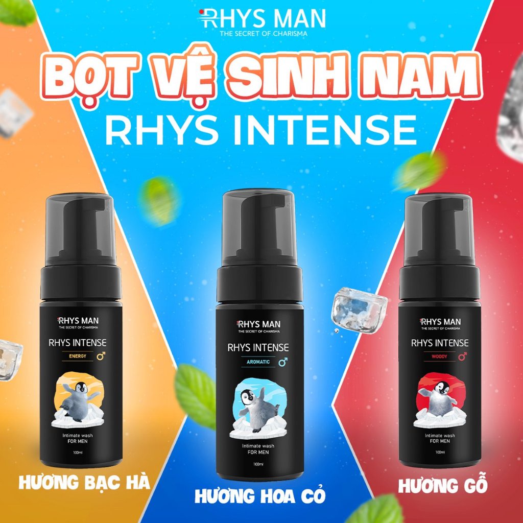 Bọt vệ sinh nam giới rhys man rhys intense 100ml